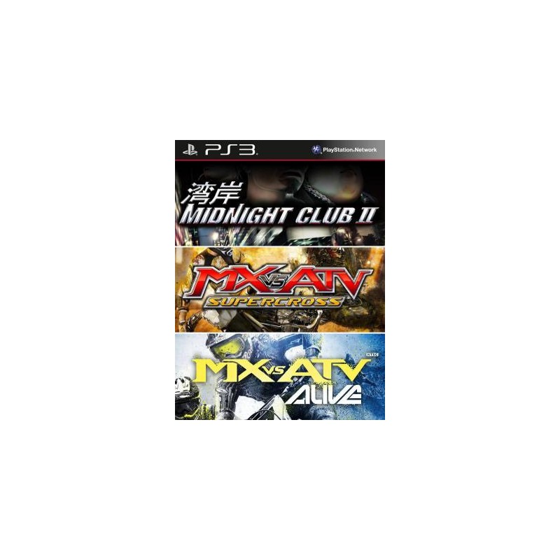 3 juegos en 1 Midnight Club 2 mas MX vs. ATV: Supercross mas MX vs ATV: Alive  ps3