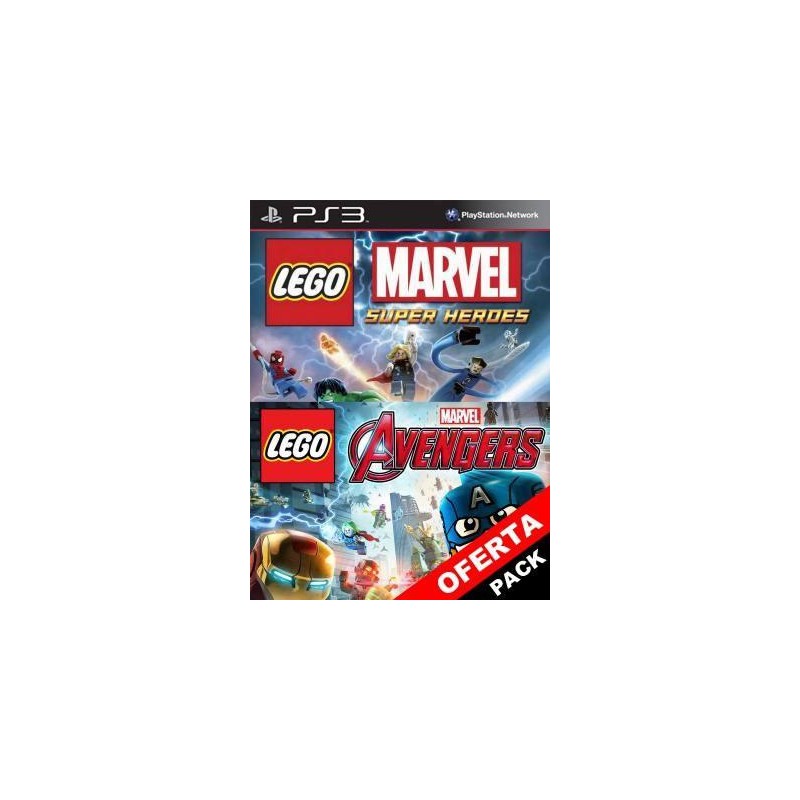 2 juegos en 1 LEGO MARVELS AVENGERS + LEGO MARVEL SUPER HEROES PS3
