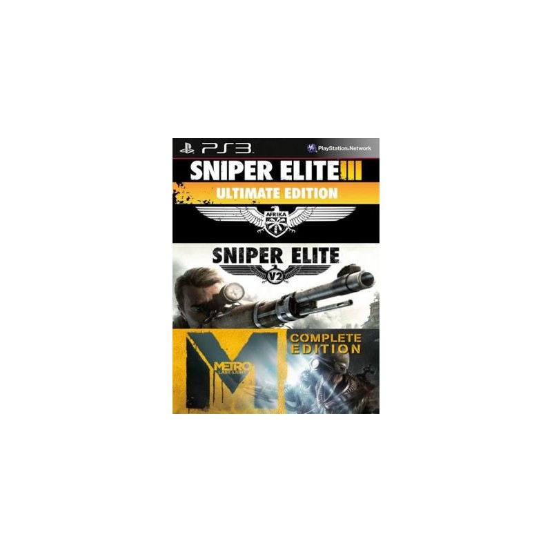 3 juegos en 1 Sniper Elite 3 ULTIMATE EDITION mas Sniper Elite V2 mas Metro Last Light Complete Edition Ps3