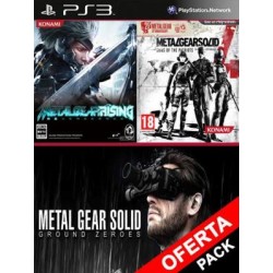 3 juegos en 1 Metal Gear Solid V Ground Zeroes Mas Metal Gear Rising Revengeance Mas Metal Gear Solid 4 Guns of the Patriots PS3