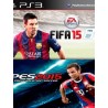 2 JUEGOS EN 1 DE FIFA 15 + PRO EVOLUTION SOCCER 2015 PS3