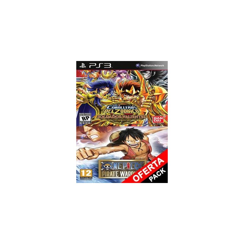 2 juegos en 1 Saint Seiya Brave Soldiers Mas One Piece Pirate Warriors Ps3