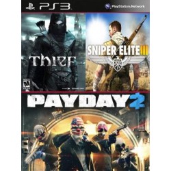 3 juegos en 1 Thief Mas PAYDAY 2 Mas Sniper Elite 3 PS3