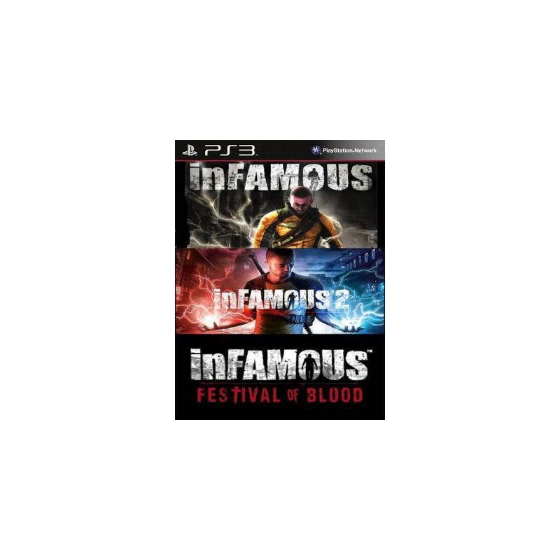 3 JUEGOS EN 1 inFAMOUS Mas inFAMOUS 2 Mas inFAMOUS 2 Festival of Blood  PS3