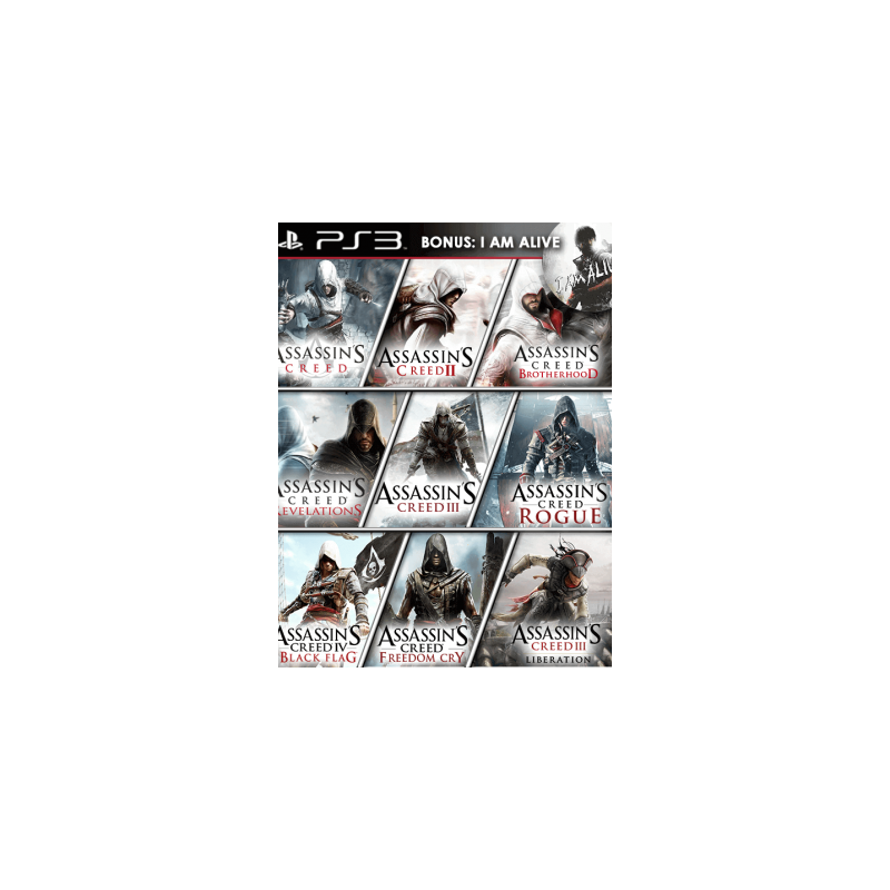 10 JUEGOS EN 1 ASSASSINS CREED MAS I AM ALIVE PS3