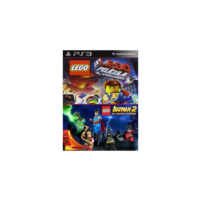 2 juegos en 1 LEGO Pelicula El Videojuego Mas LEGO Batman 2 DC Super Heroes PS3