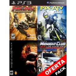 4 Juegos en 1 MX vs. ATV Supercross Mas MX vs ATV Alive Mas Twisted Metal Black Mas Midnight Club Los Angeles Complete Edition